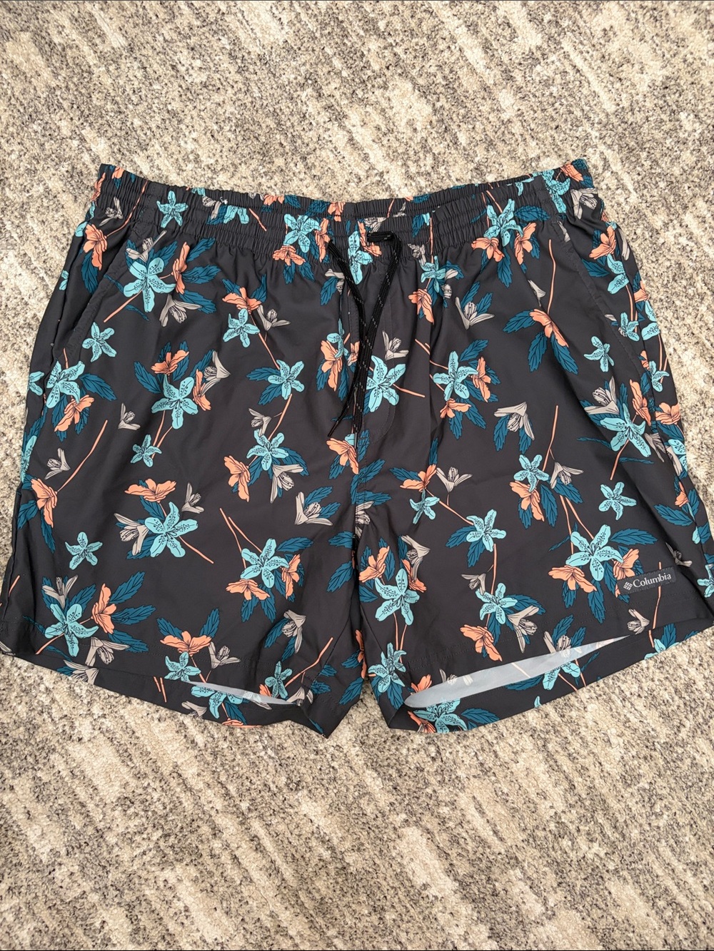 Men’s Columbia Gray Floral Swim Shorts